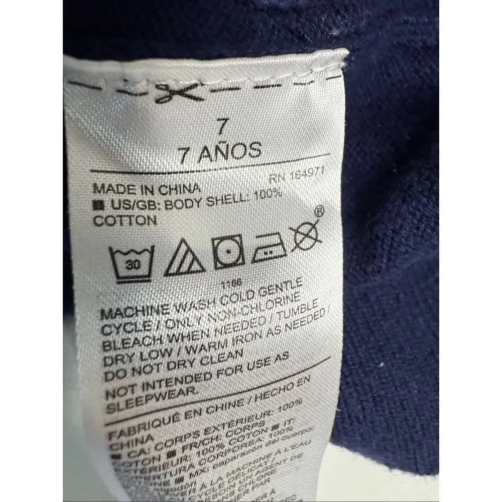 Janie & Jack The Avenue Sweater Top Blue White Cotton Size 7 Collared